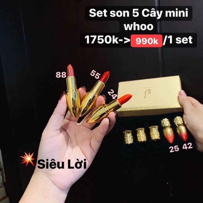 Sét son Whoo mini 5 thỏi The History Of WHoo