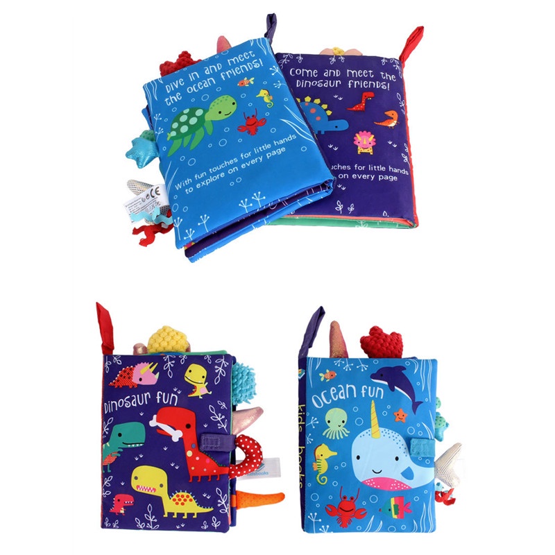 SABUY Kids Sách vải Bé học sớm Sách tương tác Ẩn và Tìm Sách xé đuôi