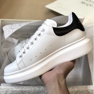[TripleHStore] Giày Mcqueen Gót Đen ''Gót Da'' Cao Cấp [Full Phụ Kiện]