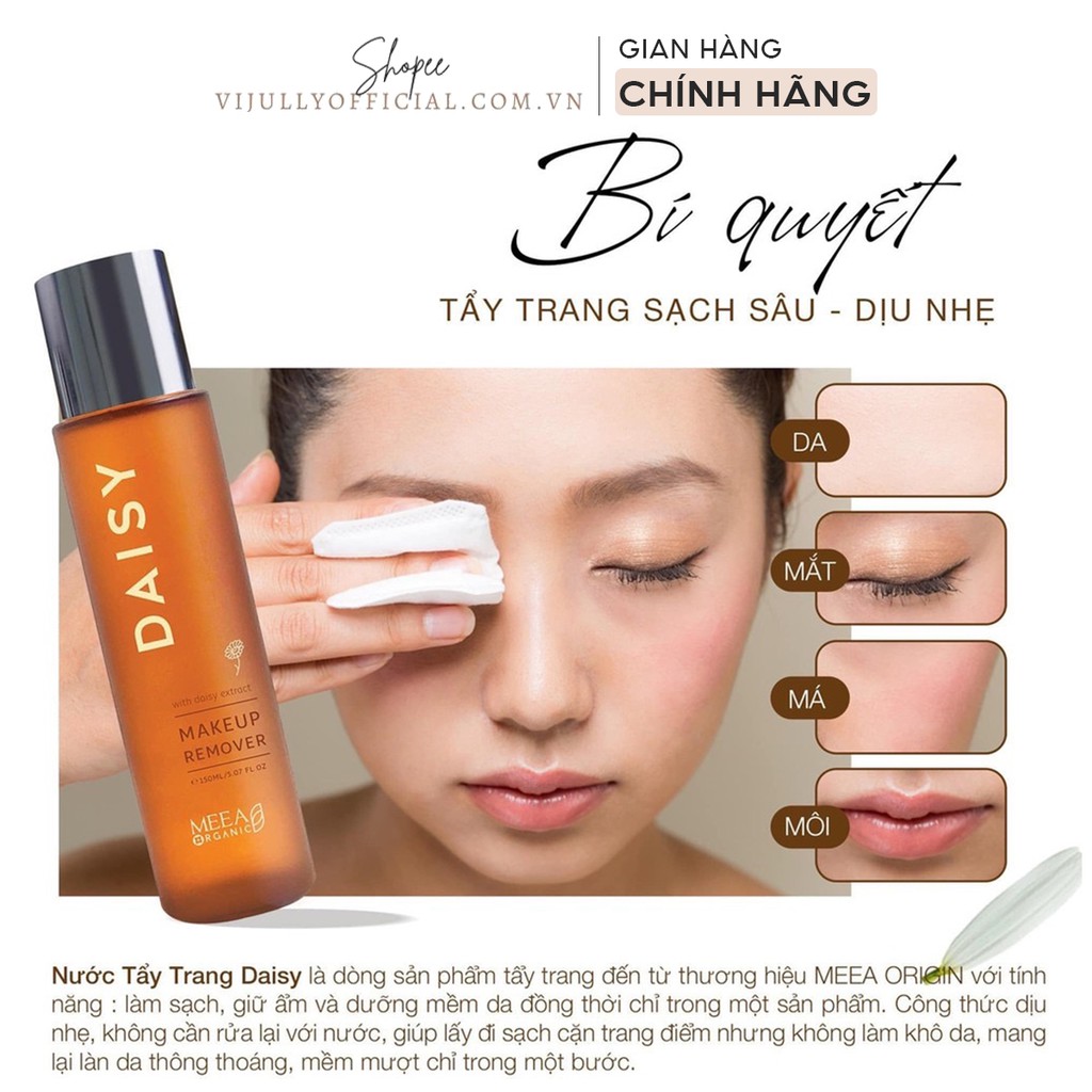 Nước tẩy trang Meea Organic Daisy Makeup Remover làm sạch da 150ml