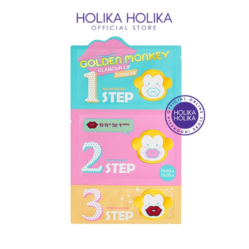 (hàng Mới Về) Bộ Son Môi Holika Holika 3 Bước Màu Vàng Đồng