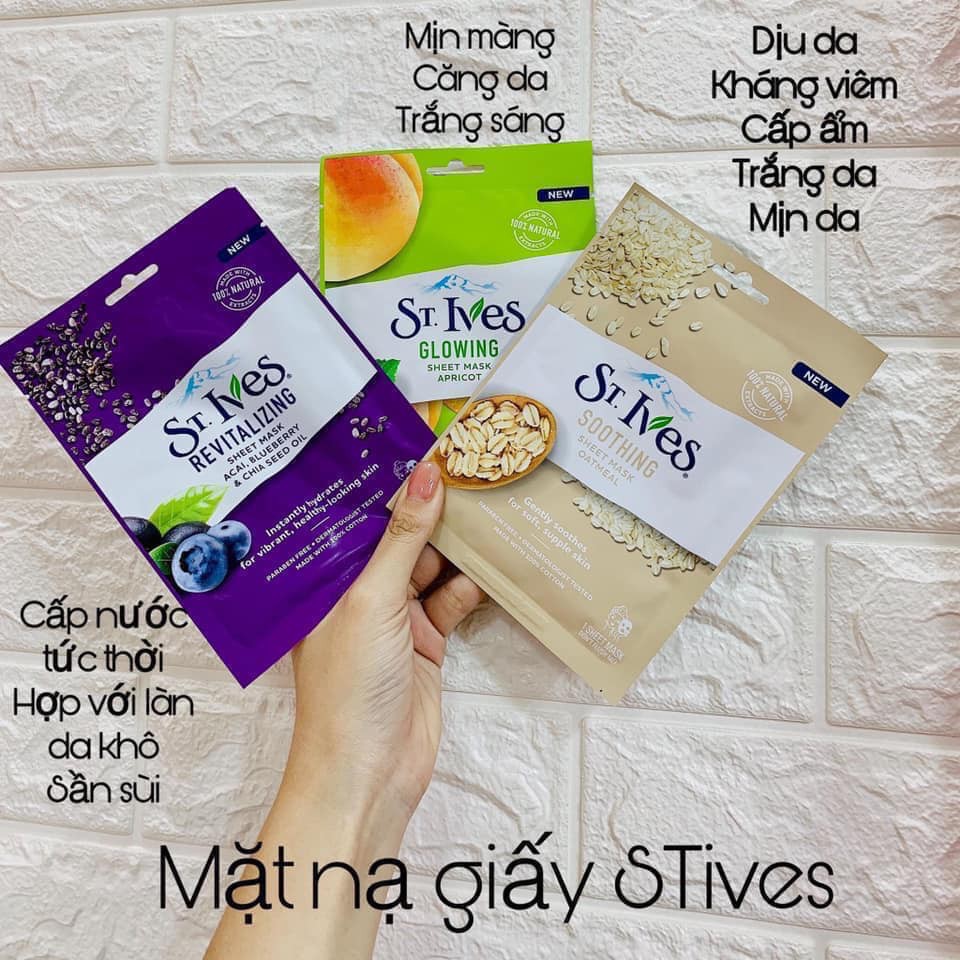 Mặt Nạ St.ives Sheet Soothing Oatmeal Sheet Mask.