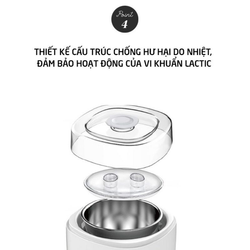 Máy làm sữa chua Lock &amp; Lock Yogurt Maker 1L, 220V, 50Hz, 15W - Màu trắng EJY211