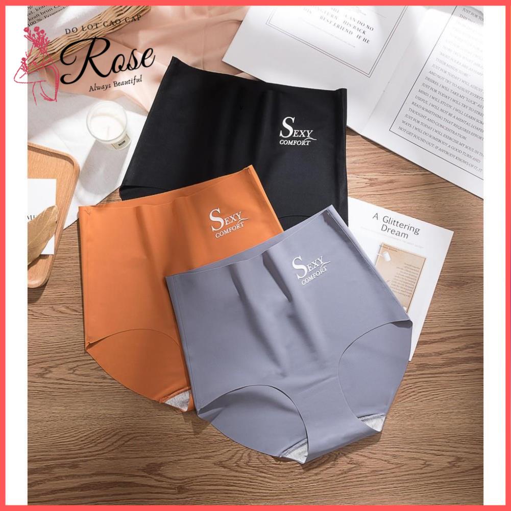 Combo 5 Quần Lót Nữ Su Lụa Ép Viền KHÔNG ĐƯỜNG MAY Cạp Cao Sexy Comfort - Rose Q208
