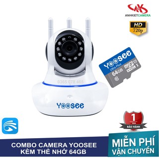 Camera yoosee hd720p 3 anten kèm thẻ nhớ 64gb yoosee