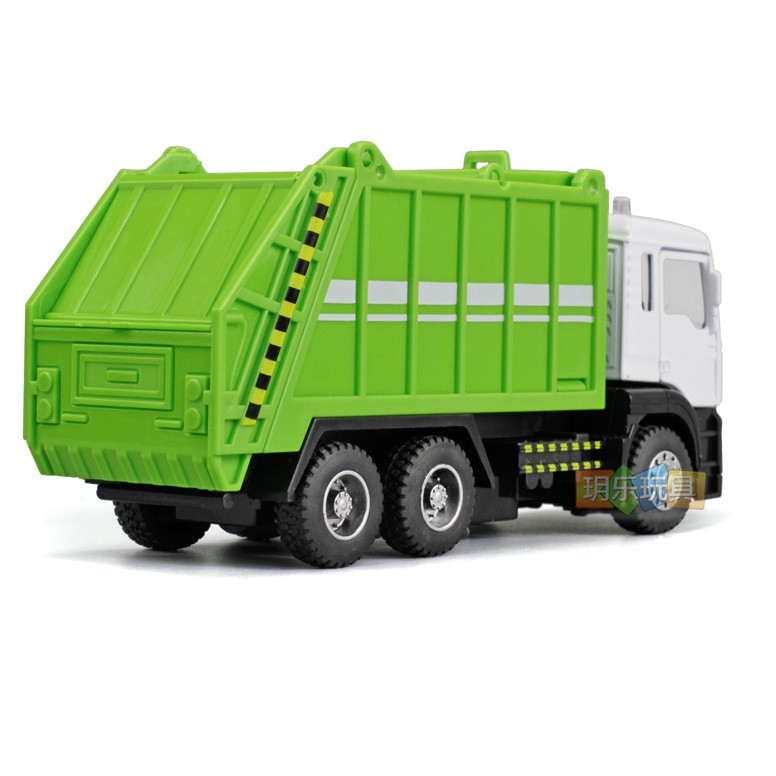 Ô tô chở rác đồ chơi trẻ em - Mô hình xe có âm thanh và đèn cabin xe bằng sắt tỉ lệ 1:50