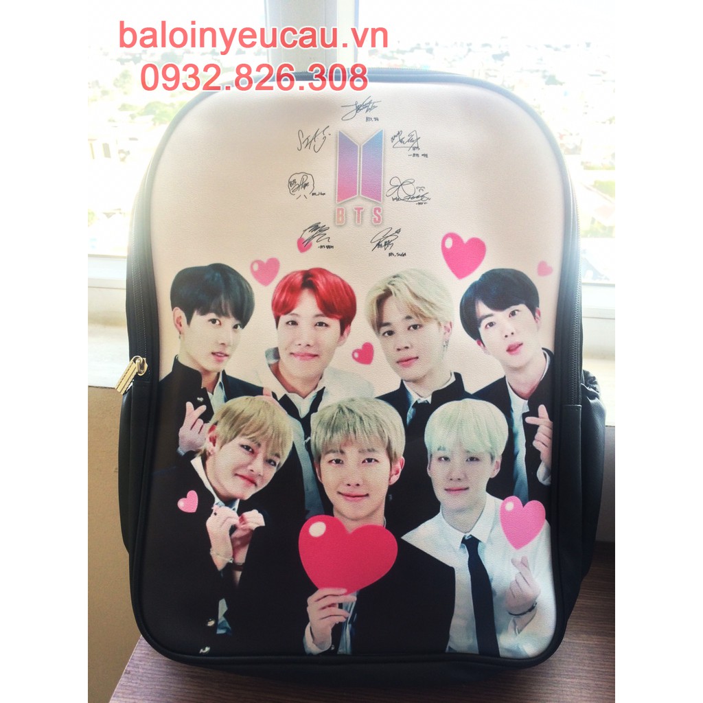 Balo hình logo BTS và chữ ký