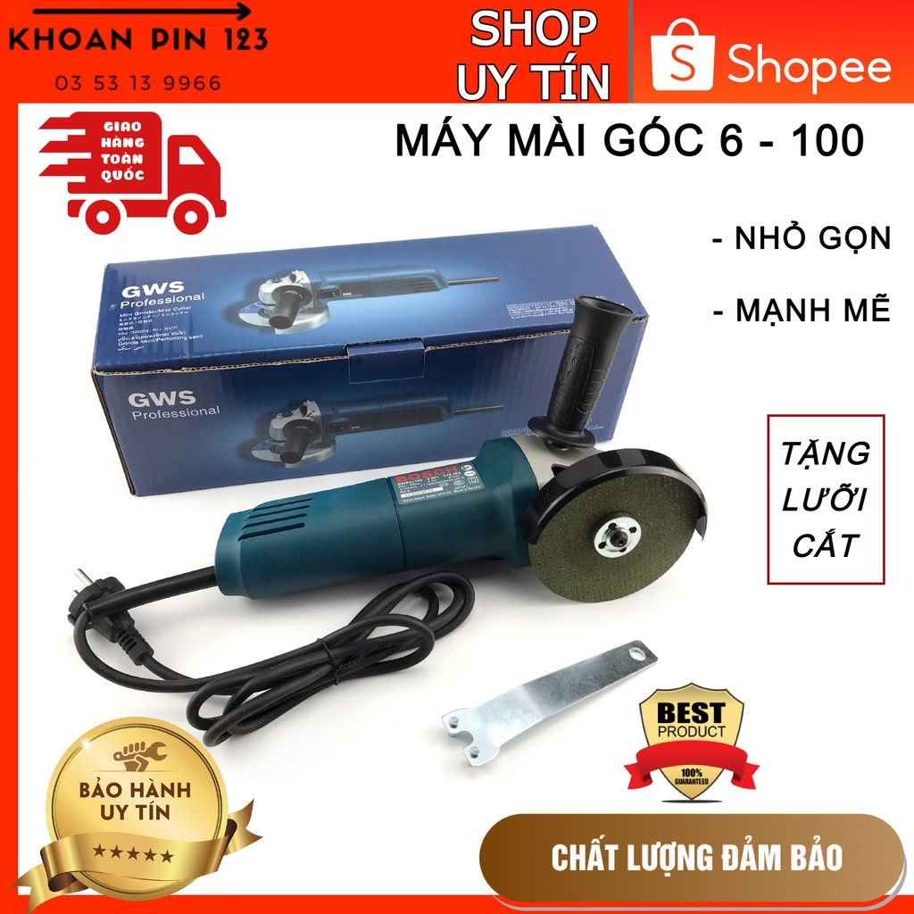 Máy mài, máy cắt Bosch GWS 6 -100 6 cấp tốc độ 220v tặng phụ kiện