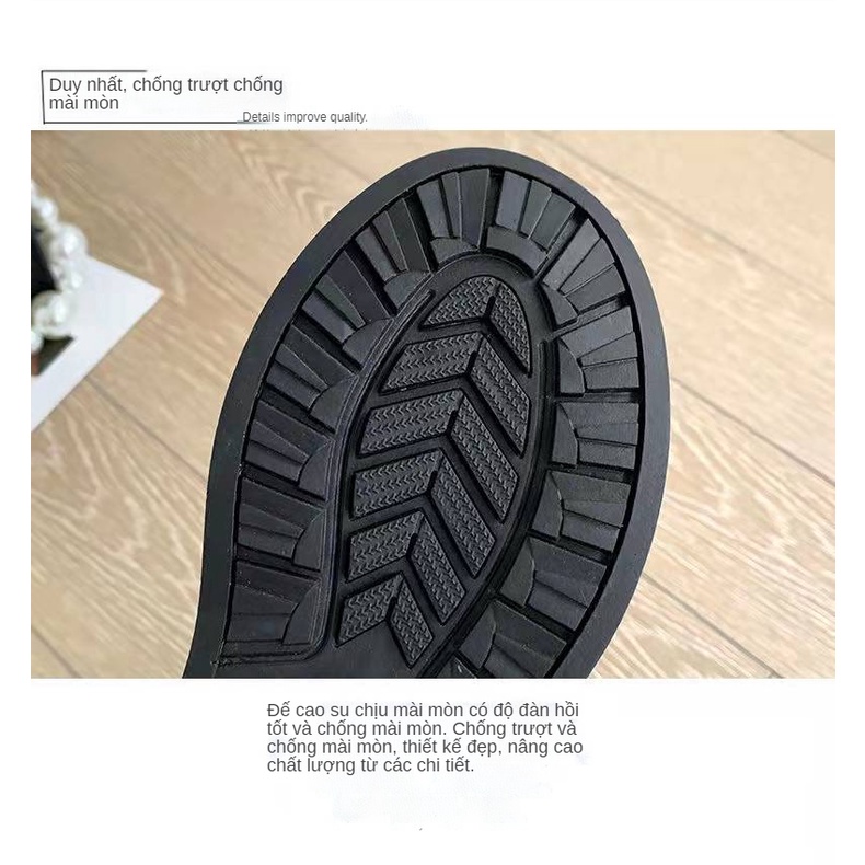 Giày bốt Martin cổ thấp đế dày thời trang thu đông cá tính phong cách Anh Quốc cho nữ