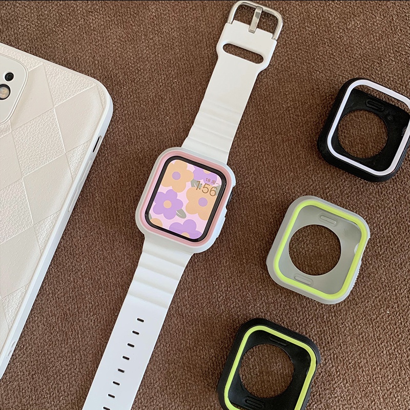 Ốp Bảo Vệ Bằng Silicone Dành Cho Apple Watch 7 6 SE 5 4 3 2 1 IWatch 42MM 41MM 38MM 45MM 44MM 40MM