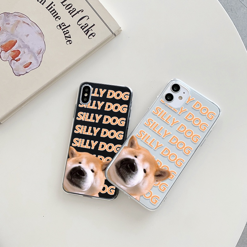Ốp điện thoại mềm trong suốt chống rơi in hình cún Shiba thích hợp cho iPhone 13 11 12 pro promax SE 2020 XR XMAX