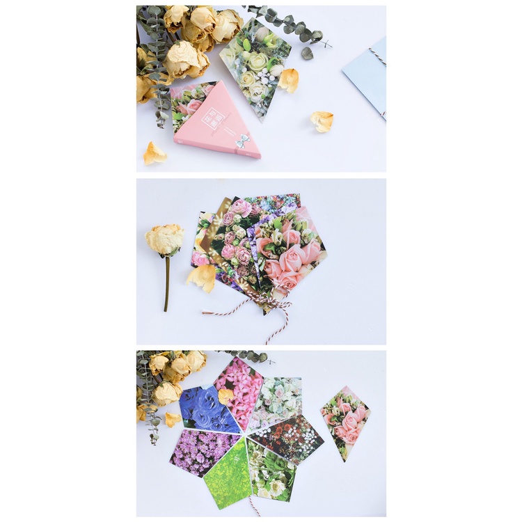 Hộp 30 tấm bưu thiếp, postcard hoa các mẫu