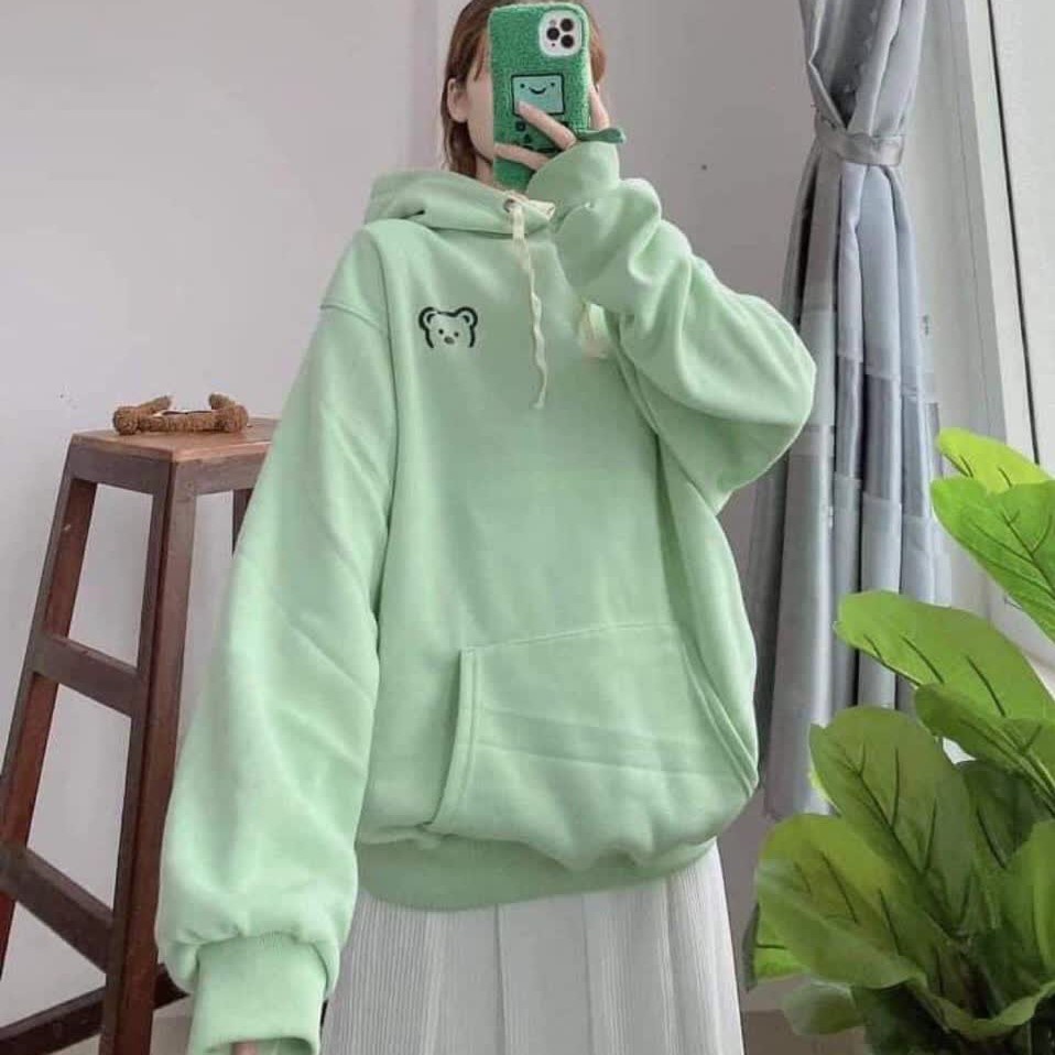 Áo HODIE FORM RỘNG 3D logo gấu unisex