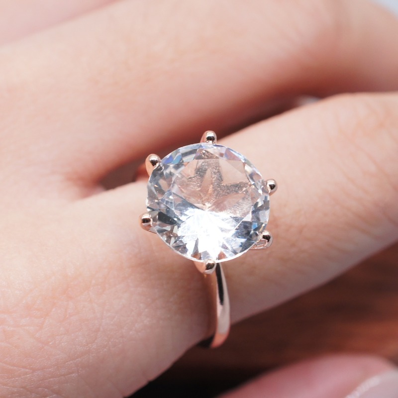 Thời Trang Cao Cấp Nhẫn Đứng Kim Cương Nữ Tặng