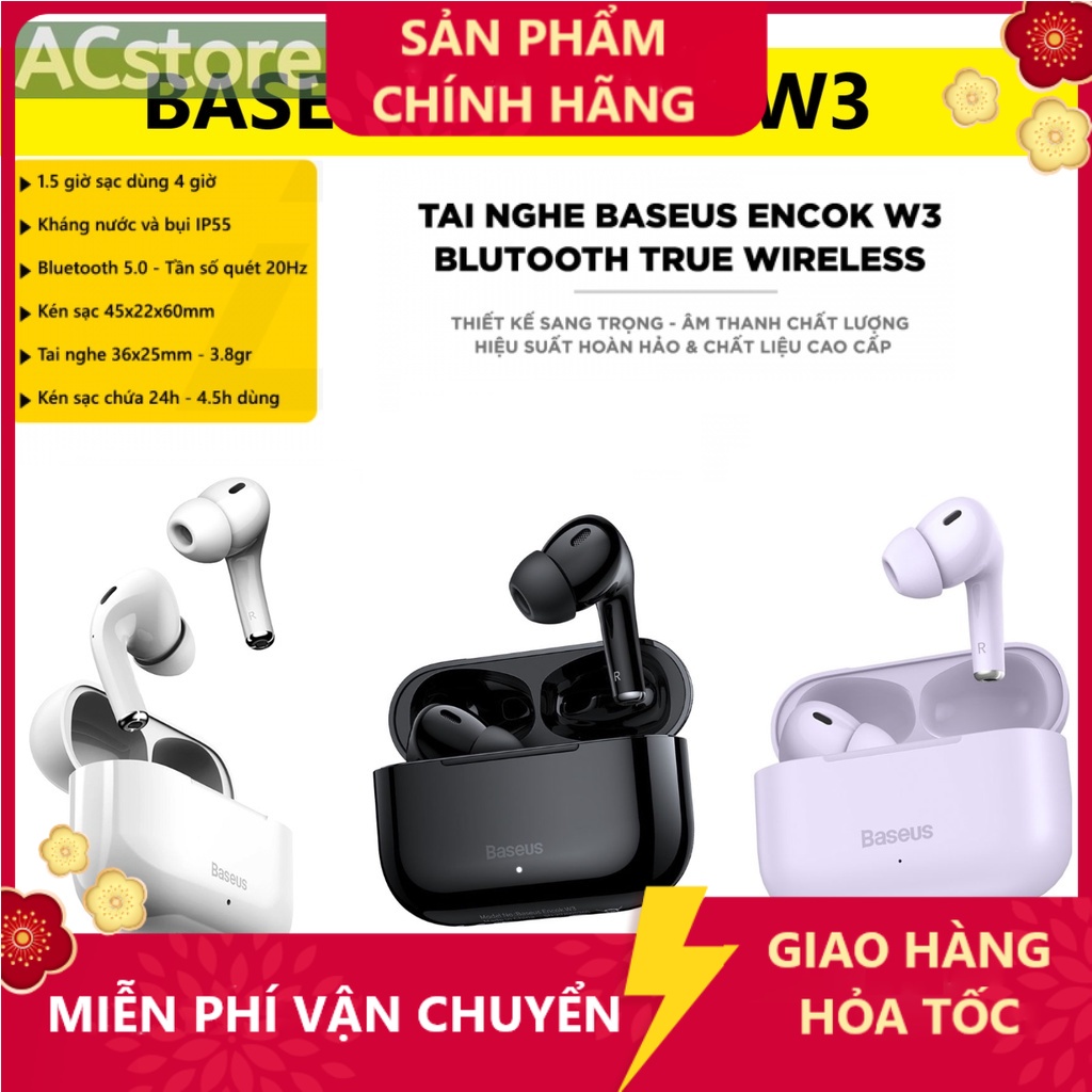 Tai Nghe Bluetooth 5.0 Baseus WM02 /  Baseus WM01  / Baseus w3  / Baseus W12 TWS Chống Ồn -   ACstore