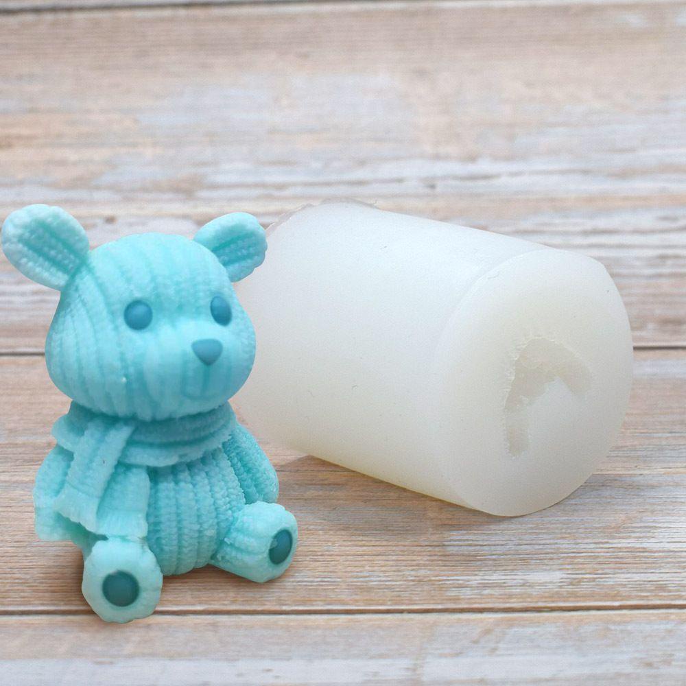 Khuôn Silicone Làm Nến Hình Gấu Teddy Hoạt Hình DIY