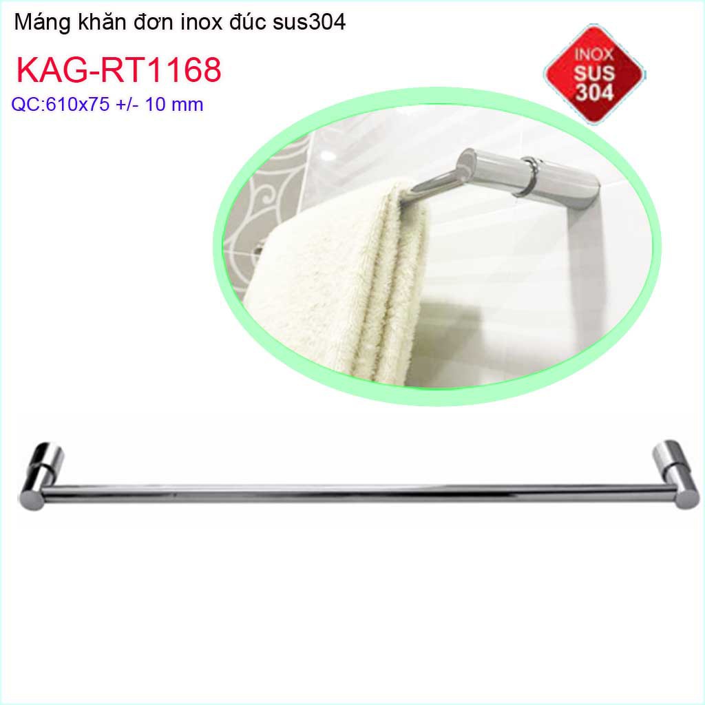 Giá treo khăn inox 304, giá vắt khăn, thanh treo khăn Roto KAG-RT1168