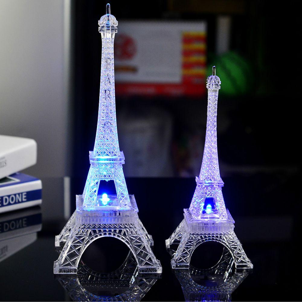 YIYU Đèn Ngủ Hình Tháp Eiffel Bằng Acrylic Nhiều Màu Thân Thiện Với Môi Trường