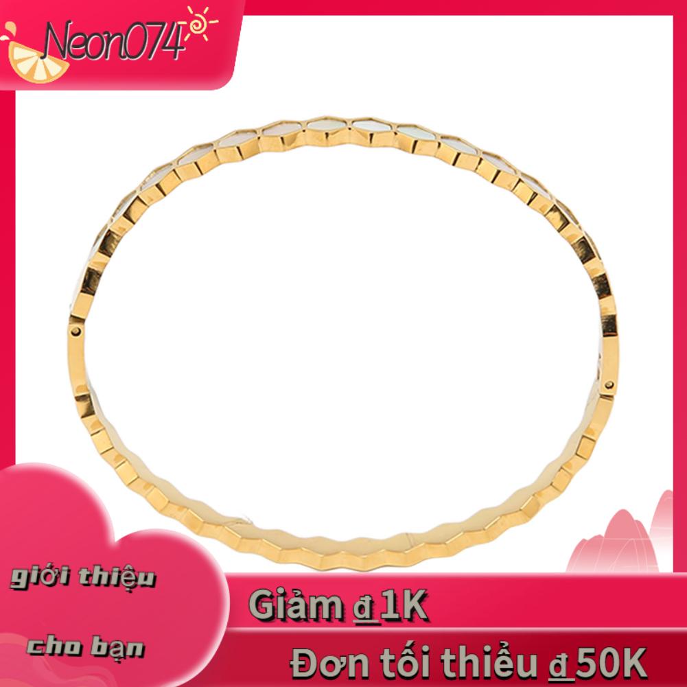 Neon074 Neon074 Vòng đeo tay vỏ hình thoi Elegnant Cổ điển cạnh mở Clasp Bản lề để làm quà tặng