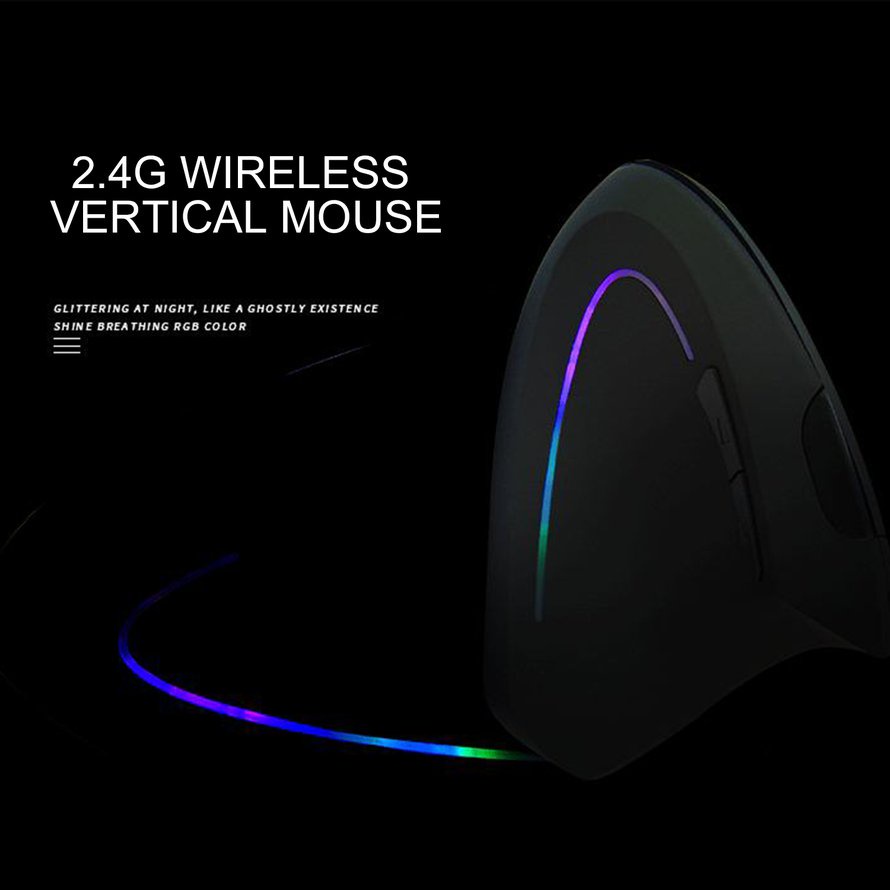 Chuột dọc không dây 2.4G công thái học 6 nút Chuột chơi game 1600DPI quang học