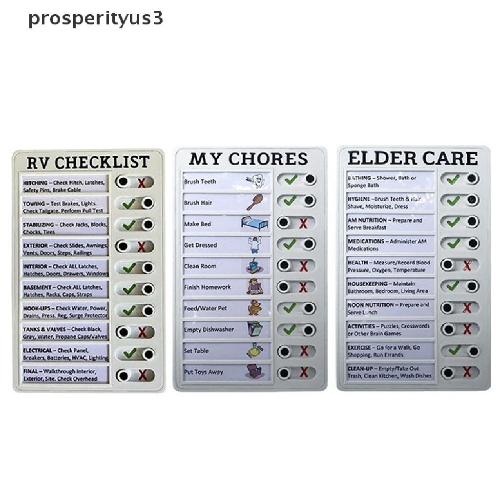 King's Garden - Bảng Ghi Chú Checklist Nhanh MY CHORES, ELDER CARE, RV CHECKLIST