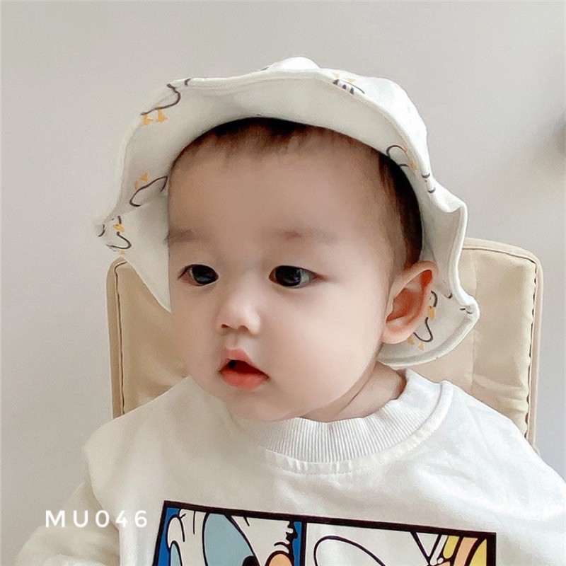 Mũ vải cục bông nhỏ có dây MU046 0-10m