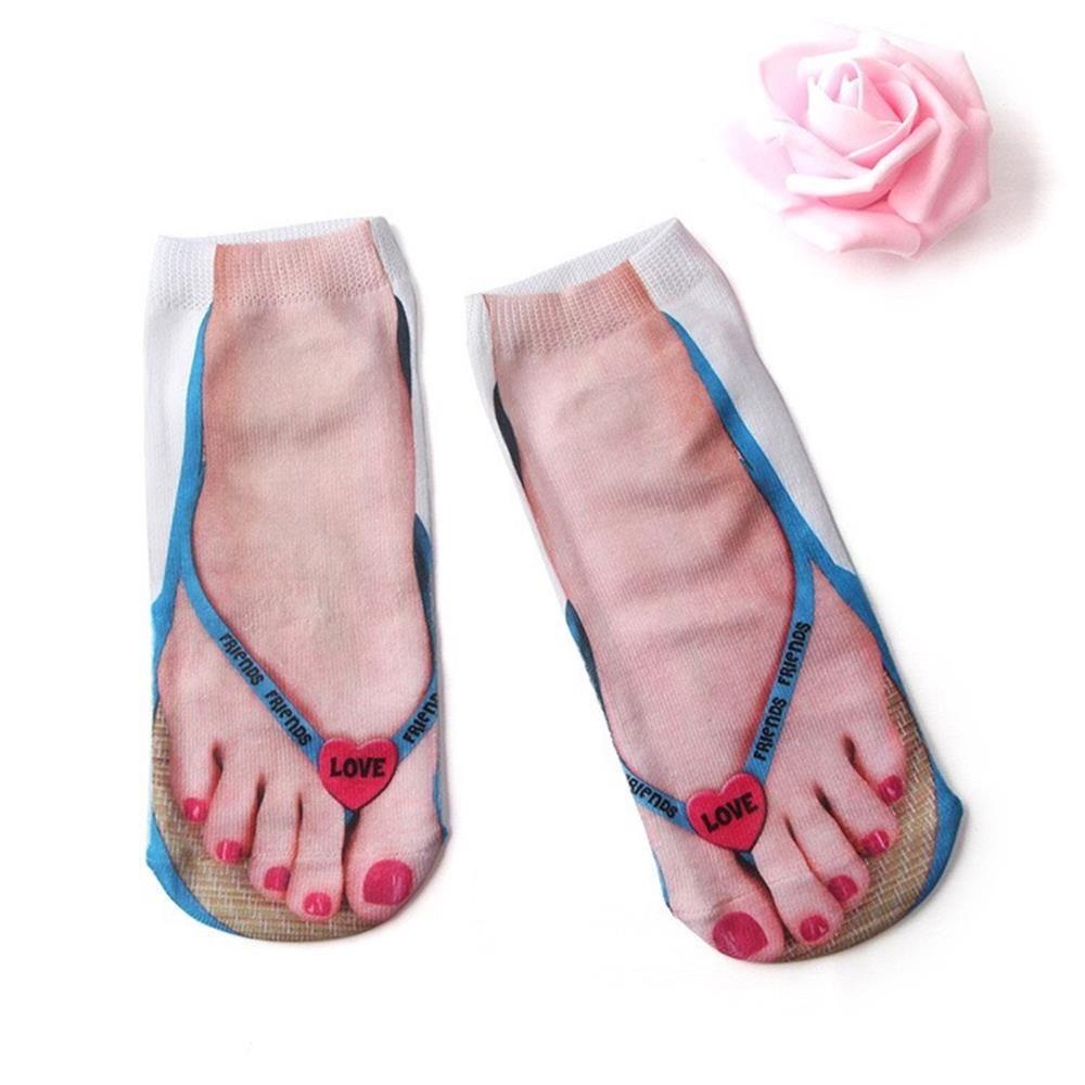 Đôi Tất Chân Cotton In Hình 3D Thời Trang Unisex