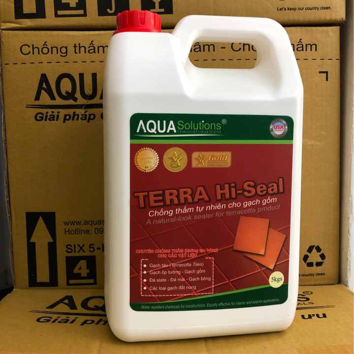 Chống thấm gạch đất đỏ TERRA Hi-Seal - bình 5kg, chất Chống thấm gạch tàu, keo Chống thấm tường gạch xây