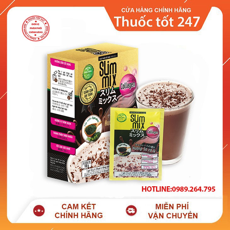 ✅ Hộp 14 Gói Slim Mix - Trà sữa giảm cân[Chính Hạng] Hộp 14 Gói