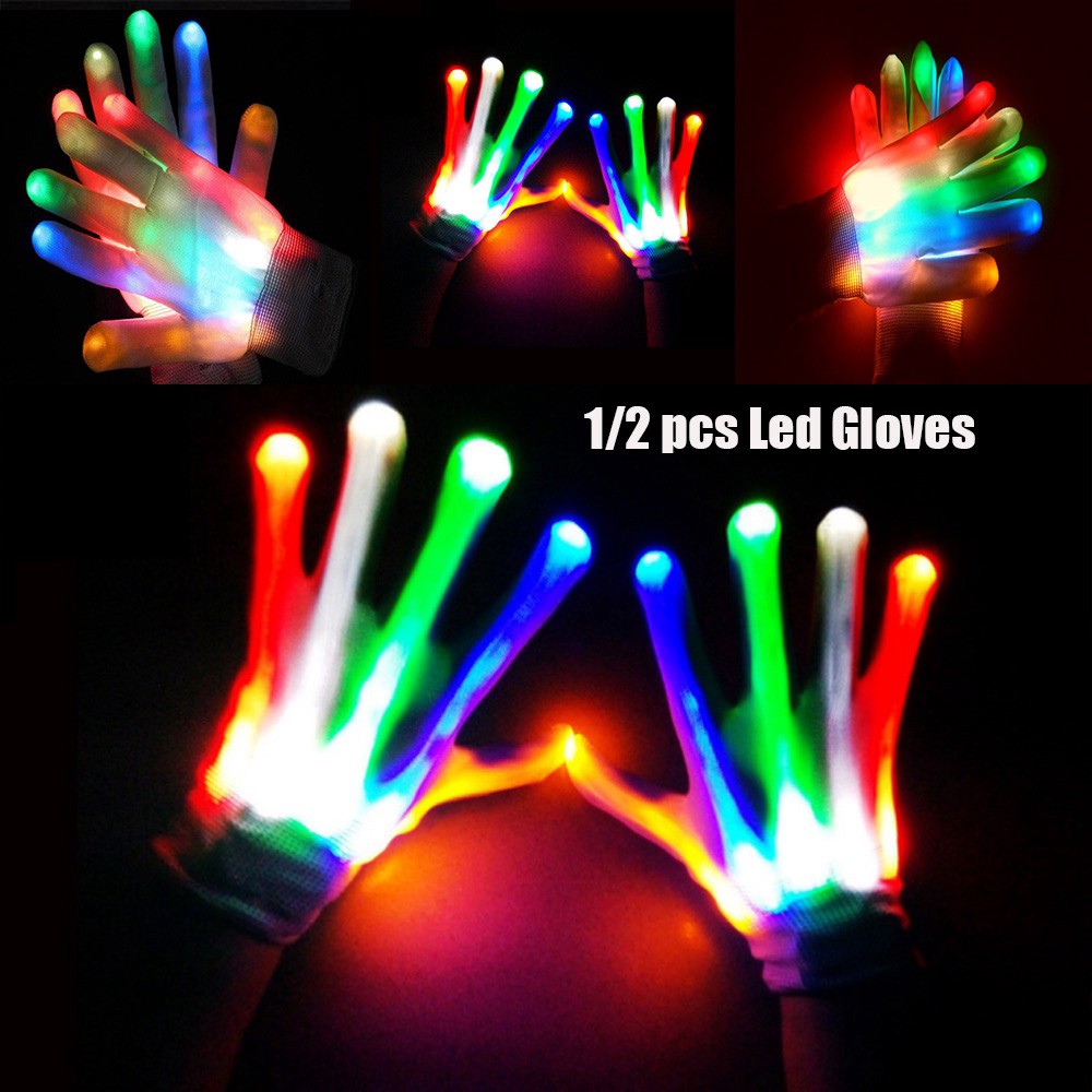 1 Găng Tay Có Đèn led Phát Sáng Biểu Diễn Lễ Hội Quay Video sáng 7 màu cho đêm hội lung linh