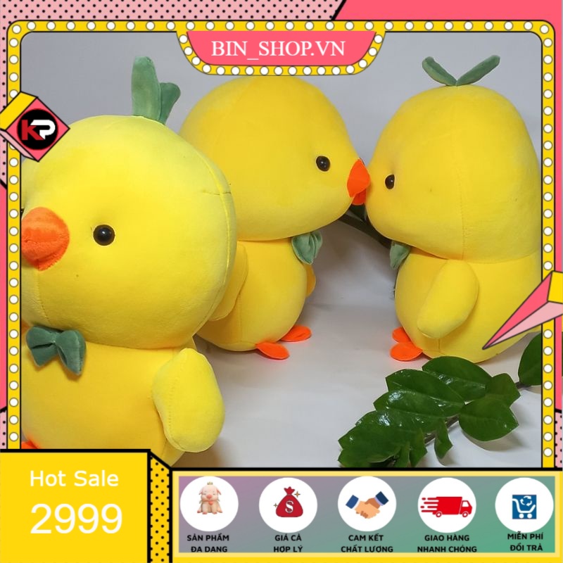 Gấu Bông Con Gà Vàng Gấu Bông Vịt Vàng Cute Siêu Mềm Êm Mịn 40cm