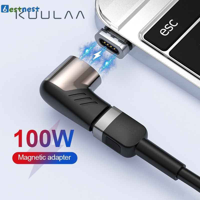 BN KUULAA 100W USB Type C Magnetic Adapter Type-C Male To USB C Female Magnet Connector For Mackbook Pro Huawei USB-C LDYLIST