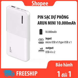 [BH 12T] Pin sạc dự phòng Arun mini sạc điện thoại tablet tiện dụng