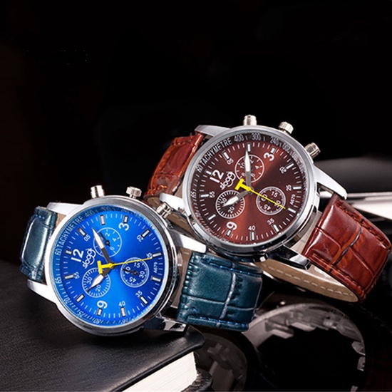 Đồng Hồ Nam Mặt Tròn, Dây Giả Da