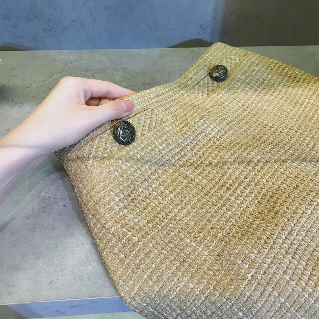 Áo Khoác Dạ Thiết Kế NKN Tweed Amina Yellow - Thời Trang Thiết Kế Cao Cấp