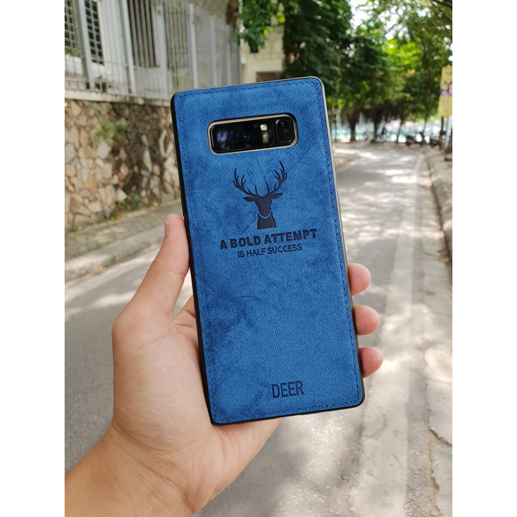 Ốp lưng vân vải Samsung Note 8, Note 9, Note 10 Plus, S9 Plus, S10 Plus khắc hình Hươu giá rẻ