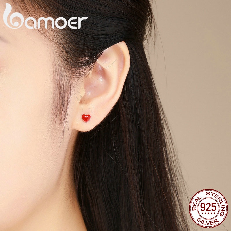 Bông tai Bamoer bằng bạc 925 kiểu dáng hoạt hình dễ thương