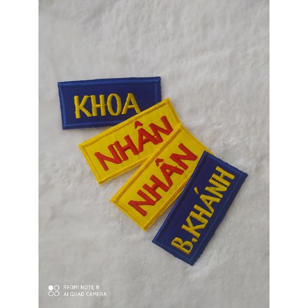 Bảng tên võ phục.