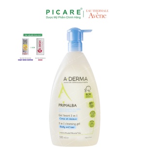 Sữa Tắm Gội Dịu Nhẹ Dành Cho Em Bé A Derma Primalba Gentle Cleansing Gel 2 In 1 500ml