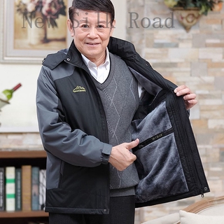 Áo khoác giữ ấm chống gió lót lông thời trang mùa Đông cho người trung niên