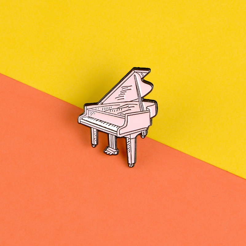 Ghim cài áo hình đàn piano màu hồng thời trang