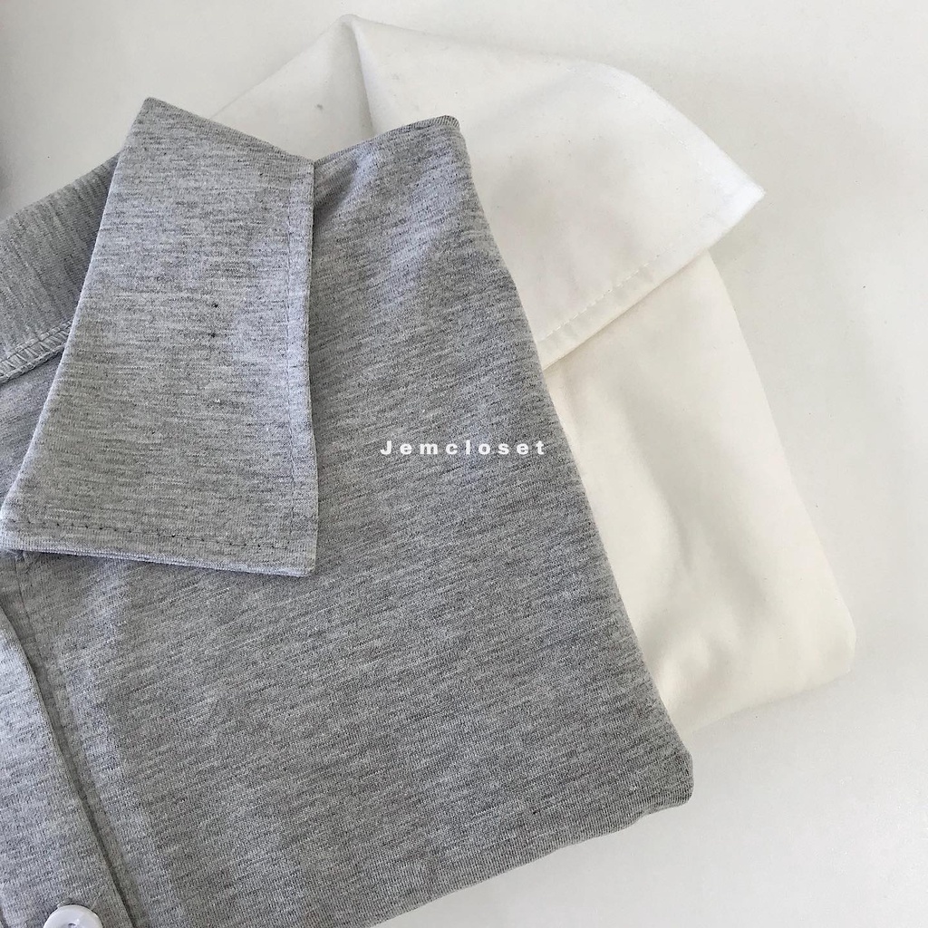 Áo Polo Croptop Nữ Tay Ngắn Form Rộng Có Họa Tiết Chữ Trước Ngực Charn Cổ Trụ 3 Màu Basic- 10058 (JemCloset)