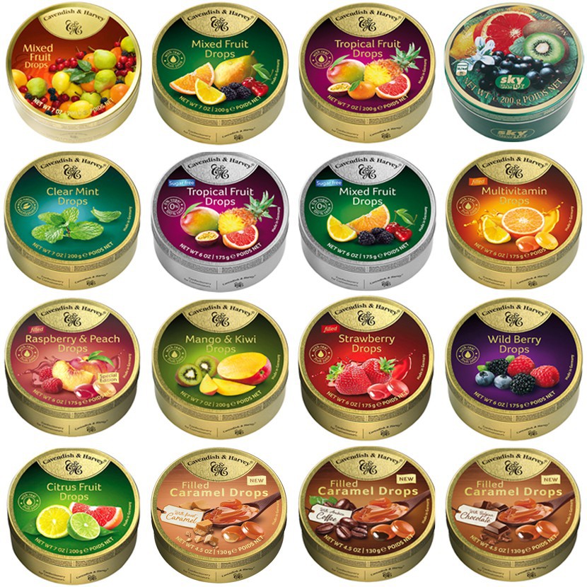 Kẹo trái cây Cavendish & Harvey hộp 200gr