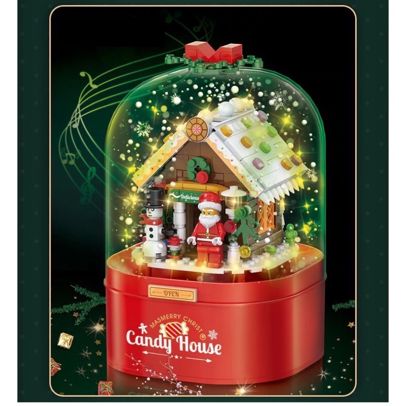 Hộp quà lego có đèn phát nhạc Giáng Sinh