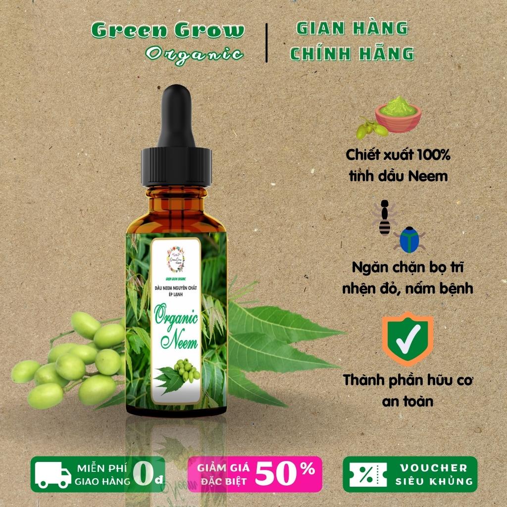 Tinh dầu Neem oil Green Grow Organic phòng trừ sâu bệnh bọ trĩ nhện đỏ nấm lá cho Hoa Hồng và các loại hoa kiểng MS185