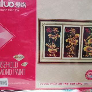Tranh đính đá Phúc Lộc Thọ 77296 (chưa đính)