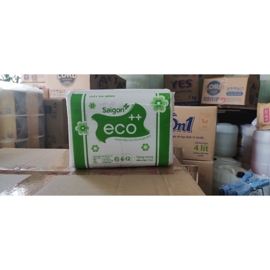 Gói 1300 tờ giấy ăn 1 lớp Sài Gòn Eco - gói 450g