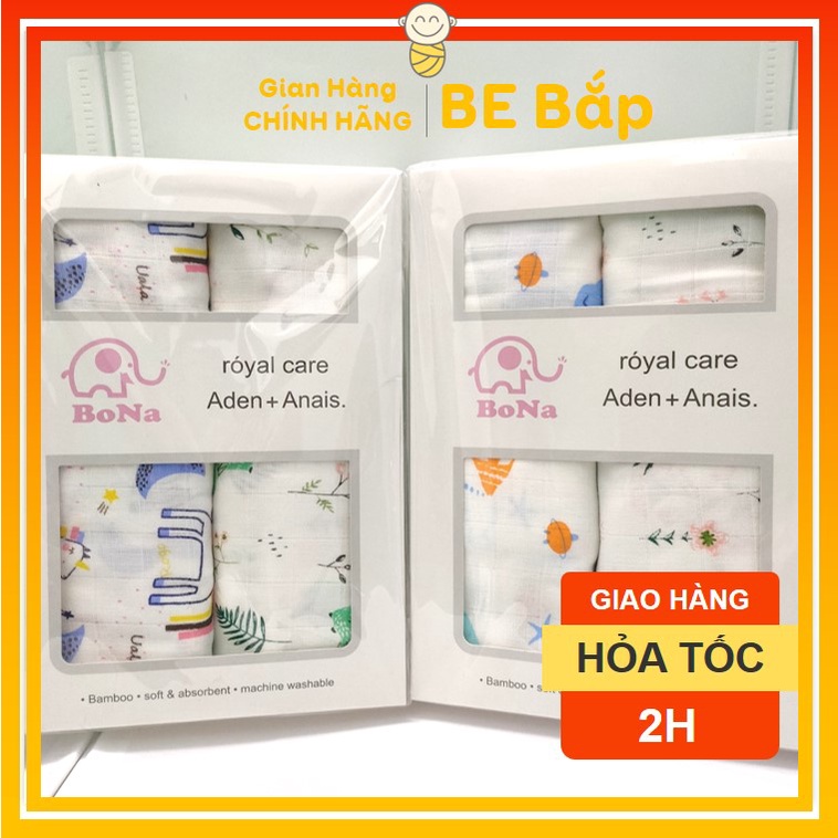 ⚡BÁN LỖ XIN ĐÁNH GIÁ 5 SAO⚡ Hộp 2 Khăn tắm Cho Bé Aden &amp; Anais Sợi Tre Mềm Mại Cao Cấp