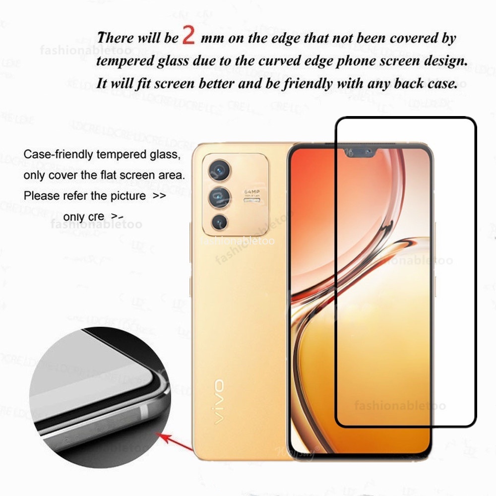 Kính Cường Lực Toàn Màn Hình 2 Trong 1 Cho Vivo V23 5G Y76 Y15S Y15A V23 V 23 Pro Y 76 72 15s 15a 4G 5G