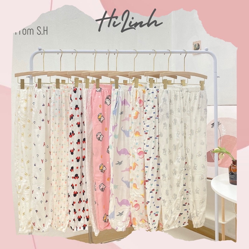 🌺 Quần cotton hoạ tiết🌺 bo chun co giãn siêu xinh